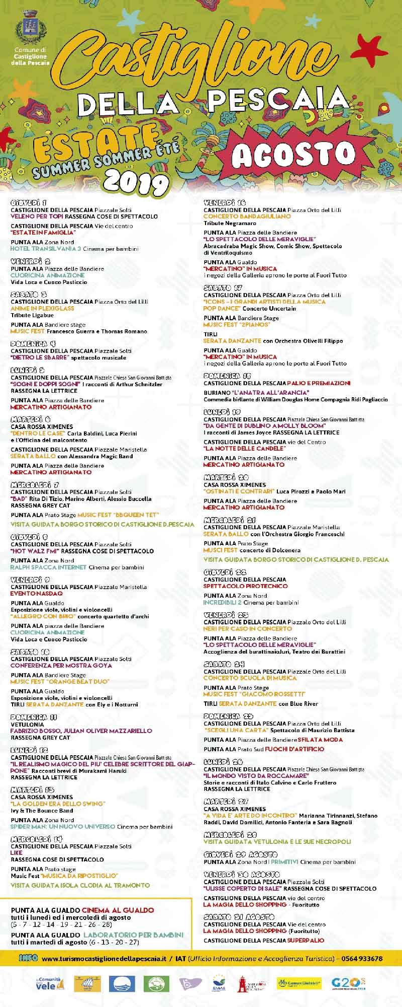 Programma Estate 2019 a Castiglion Della Pescaia Eventi e Feste - Agosto