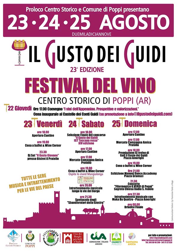 Locandina Il Gusto dei Guidi 2019 Poppi - Festival del Vino