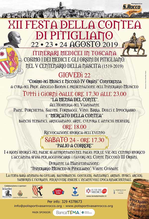 Programma Festa della Contea 2019 a Pitigliano - Monte Amiata
