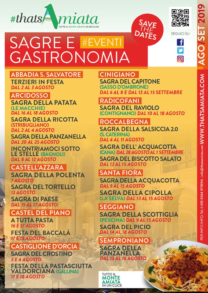 Sagre ed Eventi al Monte Amiata - Agosto 2019