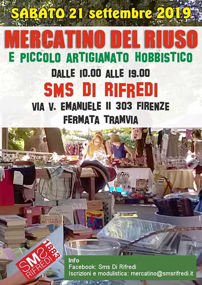Locandina Mercatino del Riuso a Rifredi - 22 Settembre 2019