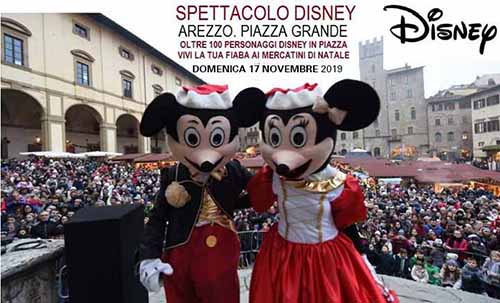 Spettacolo Disney 2019 ad Arezzo - Piazza Grande Parata Disney 17 Novembre