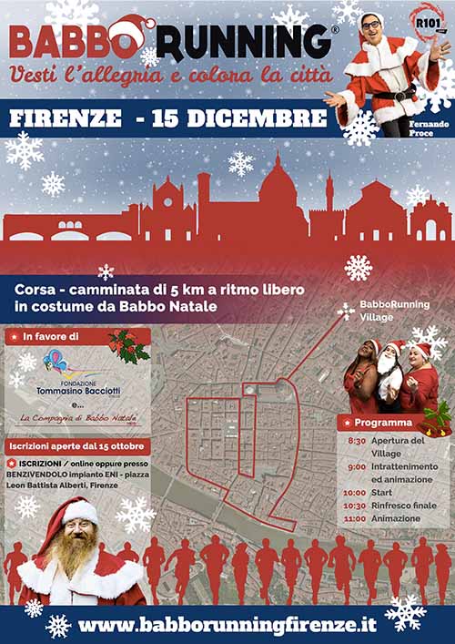 Manifesto Babbo Running 2019 a Firenze - 15 Dicembre