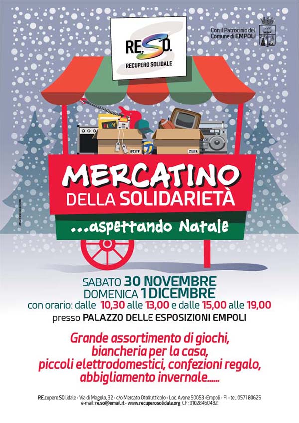 Manifesto Mercatino della Solidarietà - Aspettando Natale 2019 a Empoli