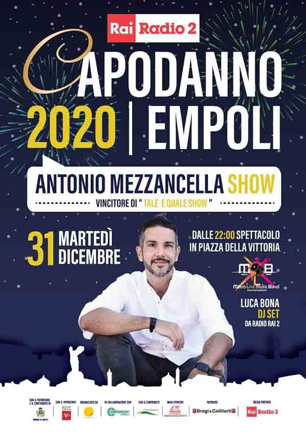 Manifesto Capodanno in Piazza ad Empoli 2020 - Piazza della Vittoria 31 Dicembre 2019