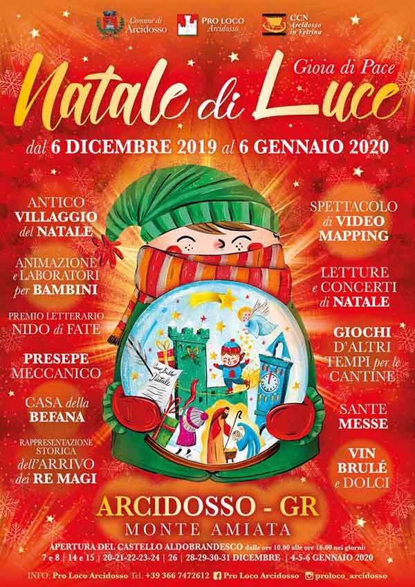 Programma Natale di Luce 2019 ad Arcidosso Monte Amiata