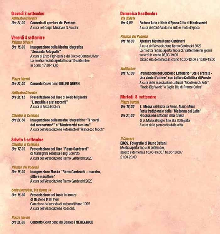 Programma Perdono Montevarchi 2020