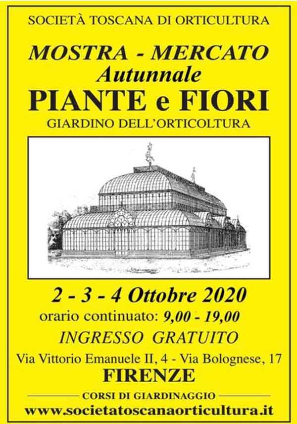 Manifesto Mostra Mercato Autunnale Piante e Fiori 2020 a Firenze