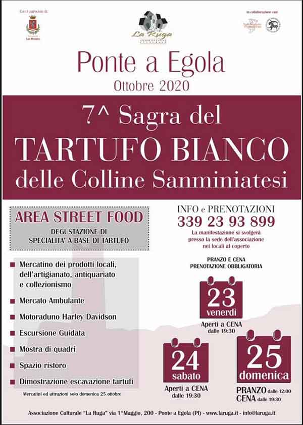 Manifesto Sagra del Tartufo Bianco delle Colline Sanminiatesi 2020 - Ponte a Egola