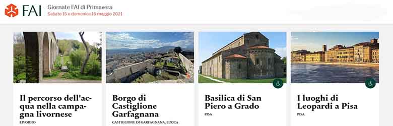 Giornate FAI in Toscana 15-16 Maggio 2021 - Elenco Luoghi