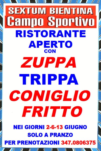 Festa Zuppa Trippa Coniglio Bientina
