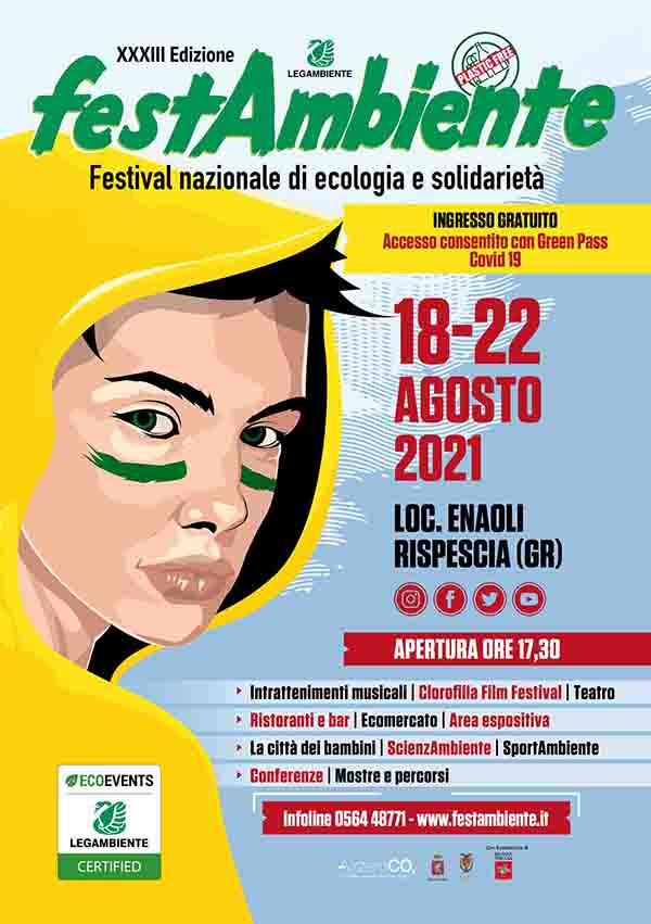 Manifesto Festambiente 2021 a Grosseto Rispescia 18-22 Agosto