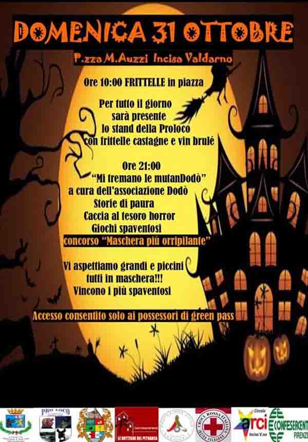 Manifesto Festa di Halloween ad Incisa Vadarno 2021 - Domenica 31 Ottobre
