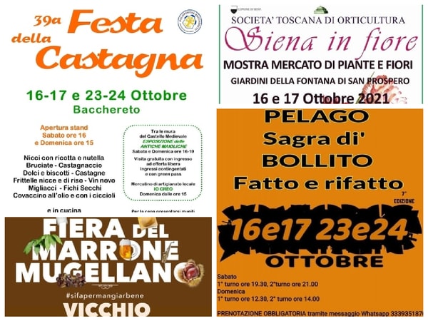 Eventi Toscana Weekend 15 16 17 Ottobre 2021