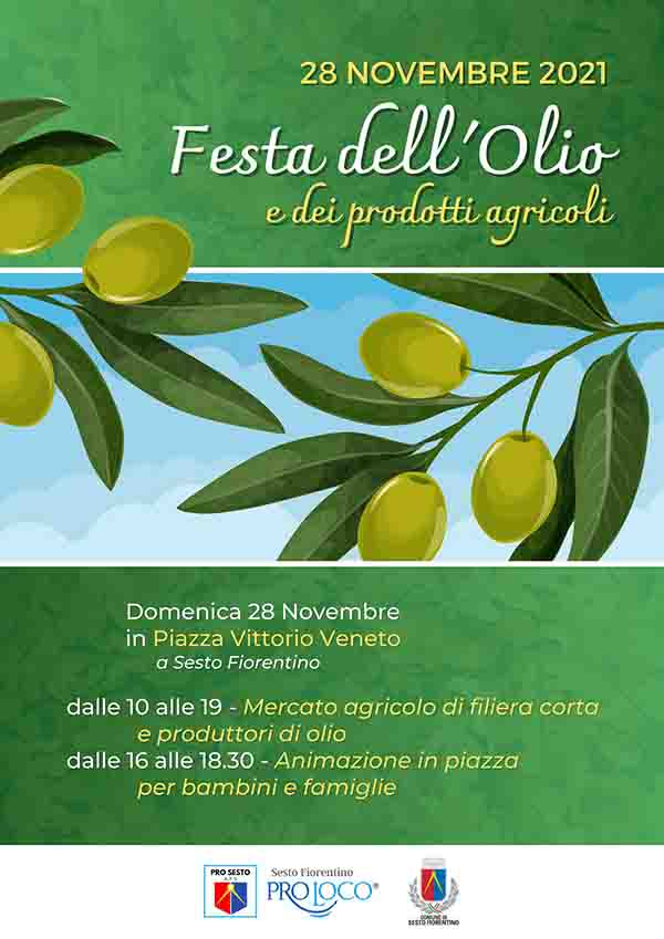 Manifesto Festa dell'Olio e dei Prodotti Agricoli a Sesto Fiorentino - 28 Novembre 2021