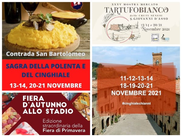 Eventi Toscana Weekend 12 13 14 Novembre 2021
