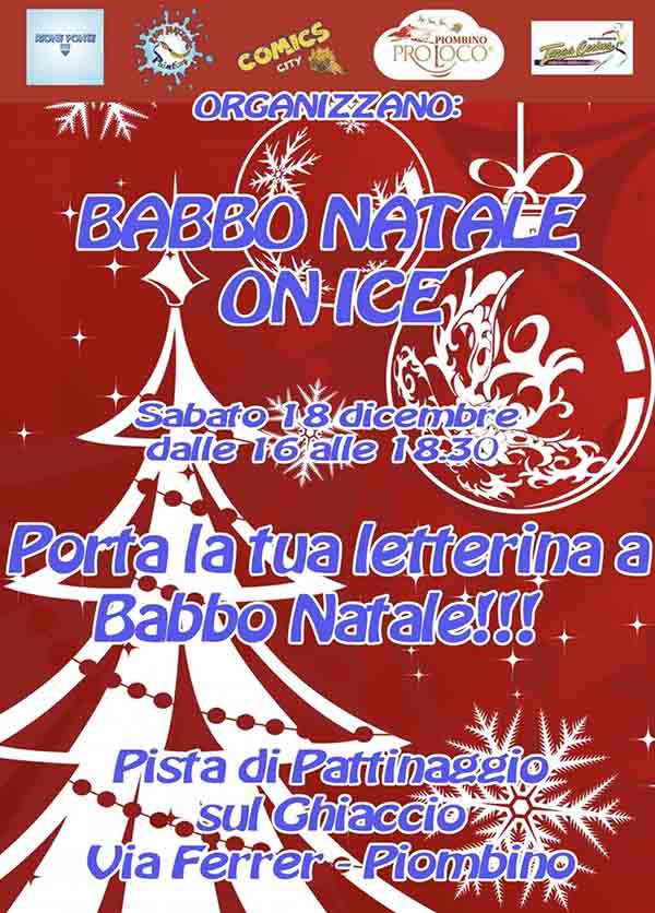 Manifesto Babbo Natale On Ice a Piombino Sabato 18 Dicembre 2021