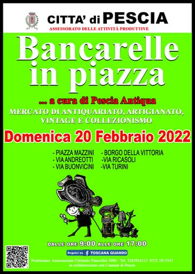 Bancarelle in Piazza Pescia Febbraio 2022