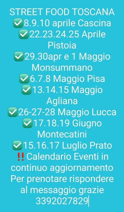 Eventi Cibo da Strada in Toscana 2022