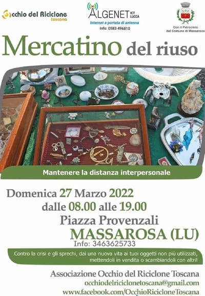 Mercatino RIuso Massarosa Marzo 2022