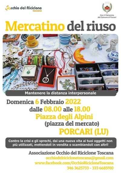 Mercatino Riuso Porcari Marzo 2022