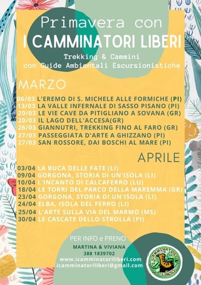 Trekking Toscana Marzo Aprile 2022