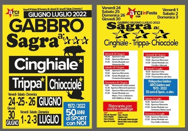 Sagra a Tre Stelle Gabbro 2022