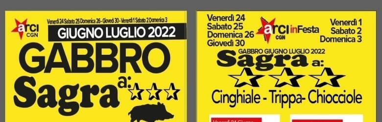 Sagre a Rosignano Marittimo Luglio 2022