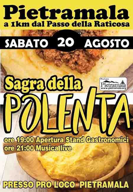 Programma Sagra della Polenta a Pietramala - 20 Agosto 2022 - Firenzuola