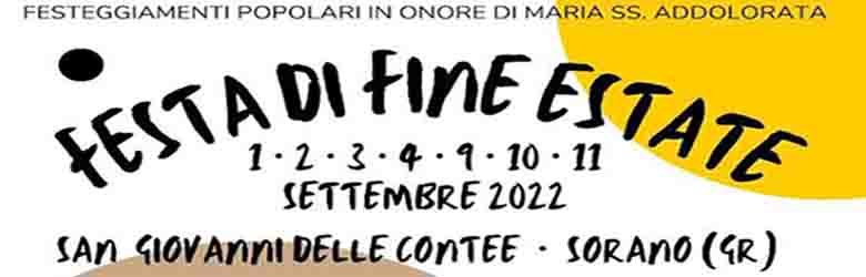 Festa di Fine Estate 2022 a San Giovanni delle Contee Sorano settembre 2022