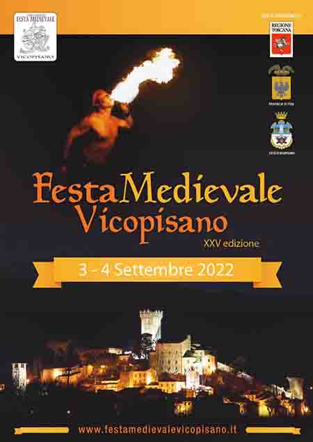 Manifesto Festa Medievale di Vicopisano 2022 il 3 e 4 Settembre