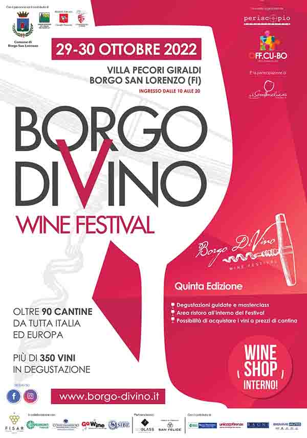 Manifesto Borgo DiVino 2022 a Borgo San Lorenzo 29-30 Ottobre 2022