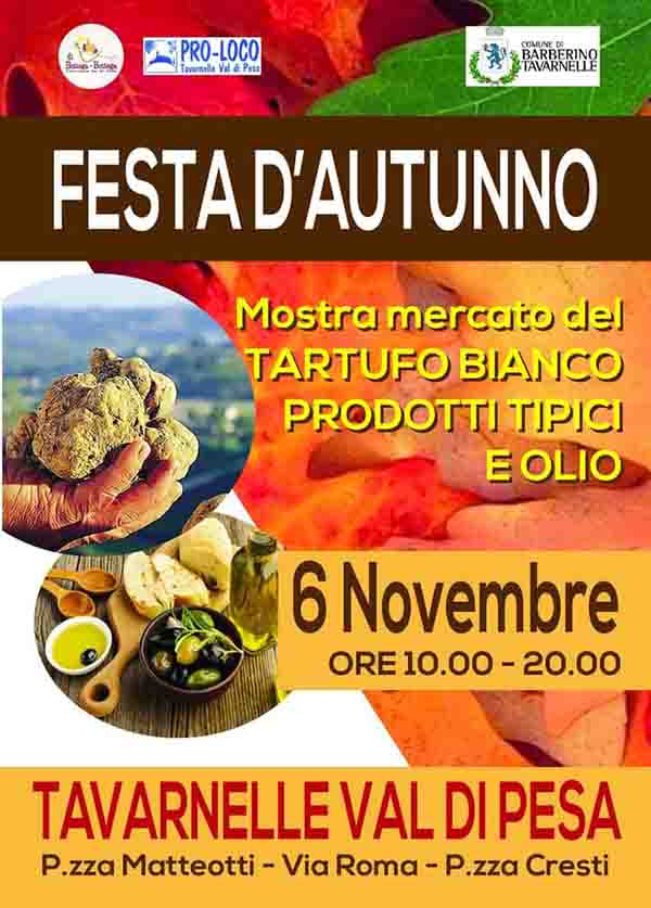 Manifesto Festa d'Autunno Tavarnelle in Val di Pesa Domnica 6 Novembre 2022