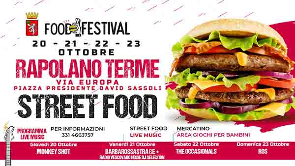 Manifesto Street Food Festival 2022 a Rapolano Terme - Dal 20 al 23 ottobre 2022