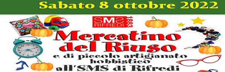 Mercatino del Riuso a Rifredi Sabato 8 Ottobre 2022 Firenze