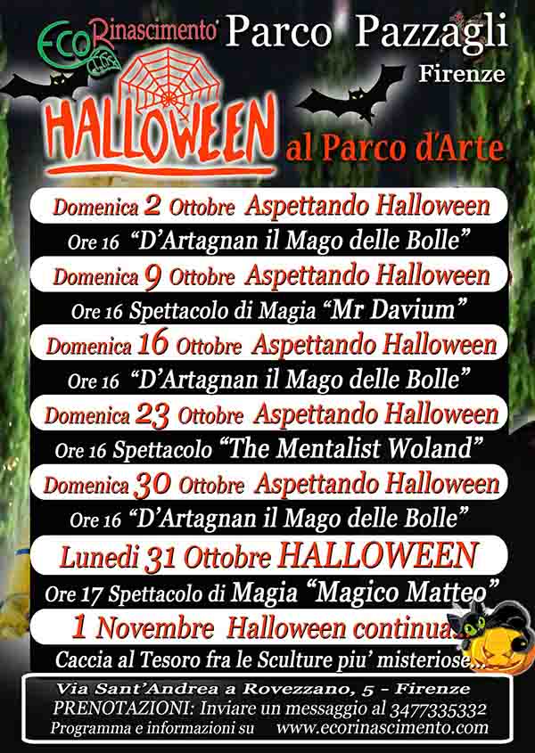 Programma Halloween 2022 a Firenze al Parco Pazzagli - Ottobre 2022