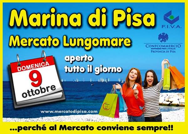 Mercato Marina di Pisa Domenica 9 Ottobre