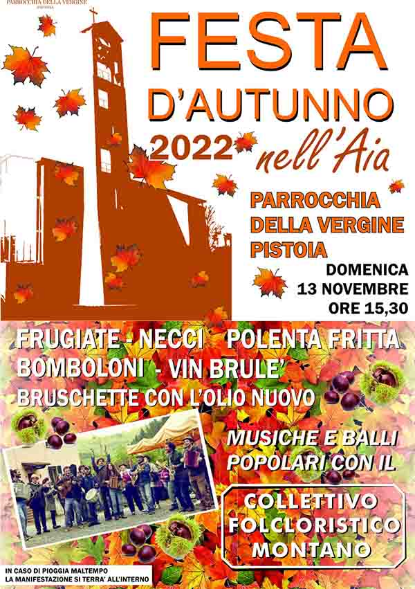 Manifesto Festa d'Autunno nell'Aia a Pistoia - 13 novembre 2022