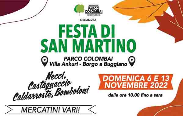 Manifesto Festa di San Martino 2022 a Borgo a Buggiano 6-13 novembre - Pistoia