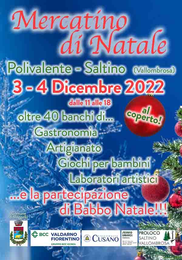 Manifesto Mercatini di Natale 2022 a Saltino Reggello - 3 e 4 dicembre