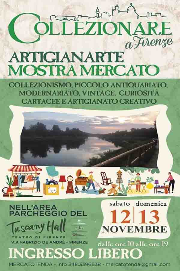 Manifesto Mercatino Collezionare a Firenze Artigianarte 12 e 13 novembre 2022