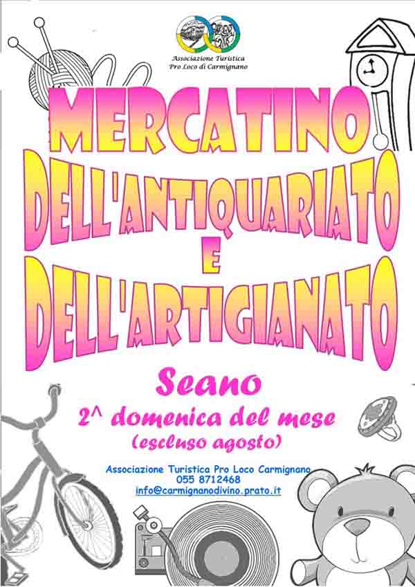 Manifesto Mercatino dell'Antiquariato a Seano Carmignano - domenica 13 novembre 2022