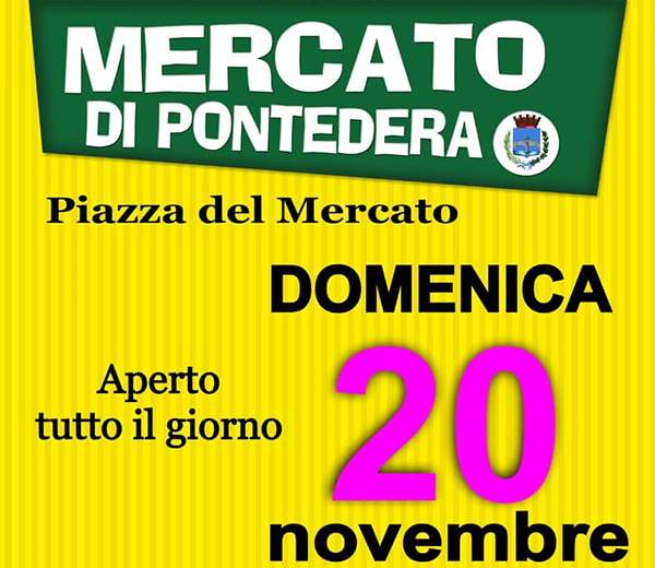 Mercato a Pontedera Domenica 20 Novembre 2022