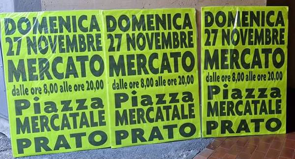 Mercato a Prato Domenica 27 Novembre 2022