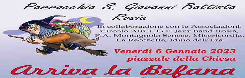 Festa della Befana a Rosia Sovicille 6 Gennaio 2023 - Epifania Siena