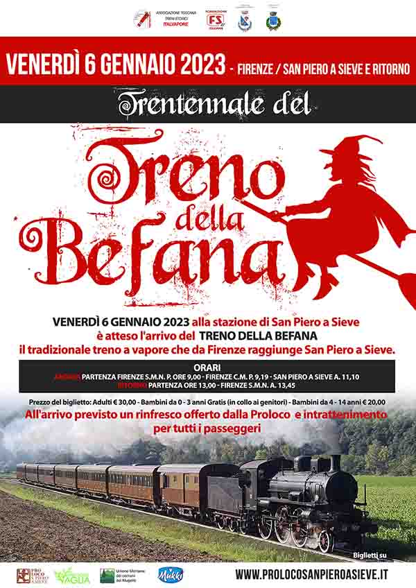 Programma Il Treno della Befana da Firenze 6 gennaio 2023