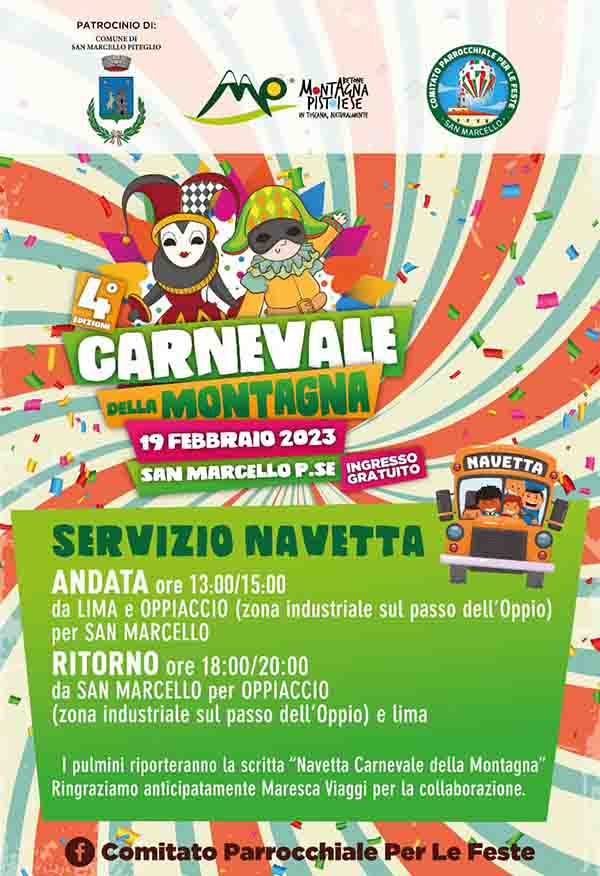 Manifesto Carnevale della Montagna a San Marcello Pistoiese 19 Febbraio 2023 - Carnevale Pistoia