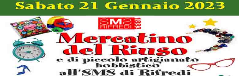 Mercatino del Riuso a Rifredi Sabato 21 Gennaio 2023 Mercati Toscani