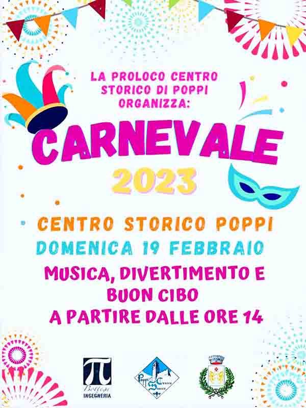 Manifesto Carnevale a Poppi 19 Febbraio 2023