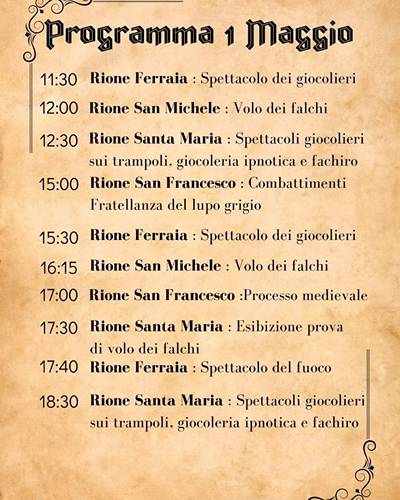 Eventi Storici Toscana Maggio 2023